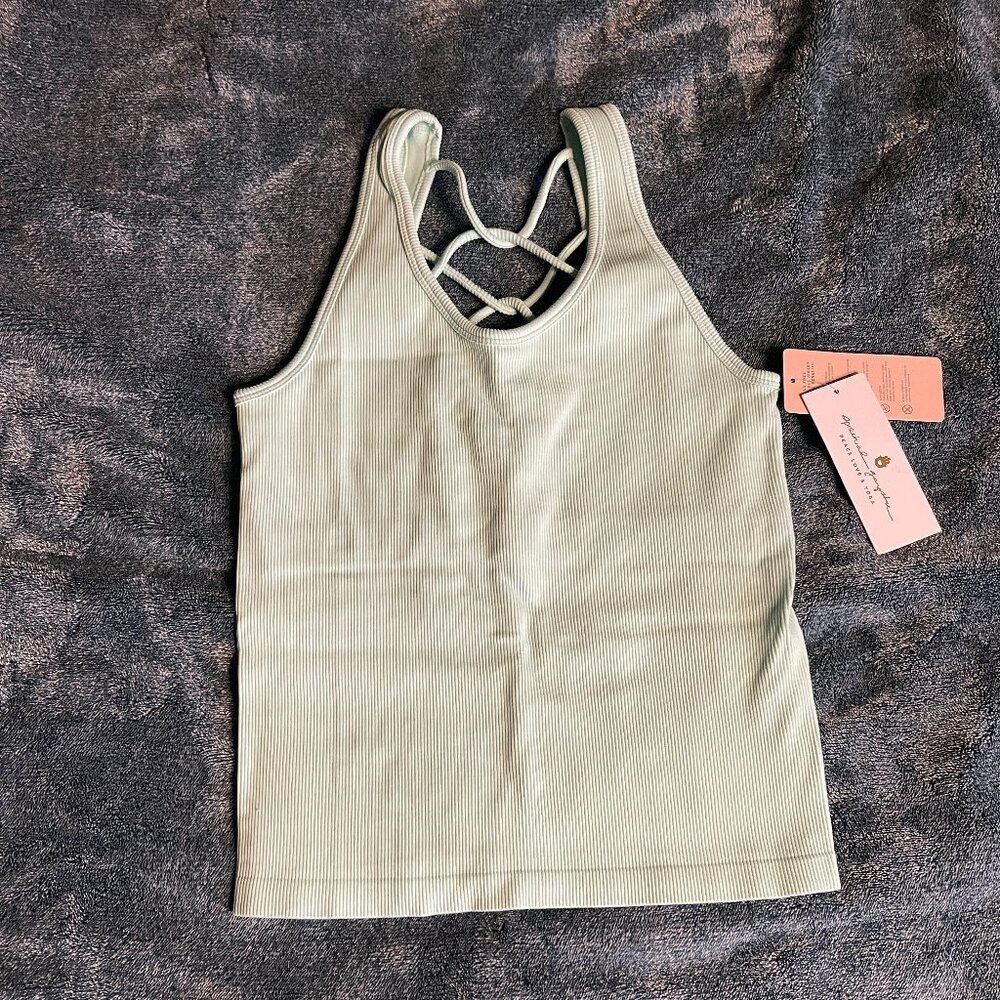 NWT Spiritual Gangster Infinity Seamless Tank Beach Glass Size M/L (Brighter)